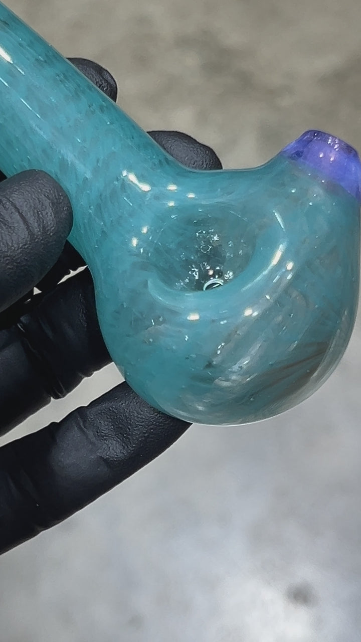 Blue Beach Glass Spoon Glass Pipe Cose Glass