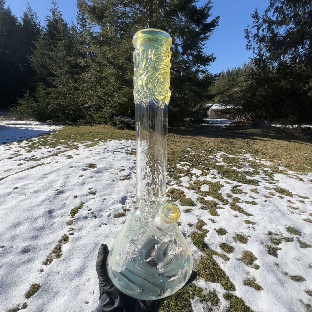15" Fumed Swirl Beaker Bong Glass Pipe Mary Jane's Glass