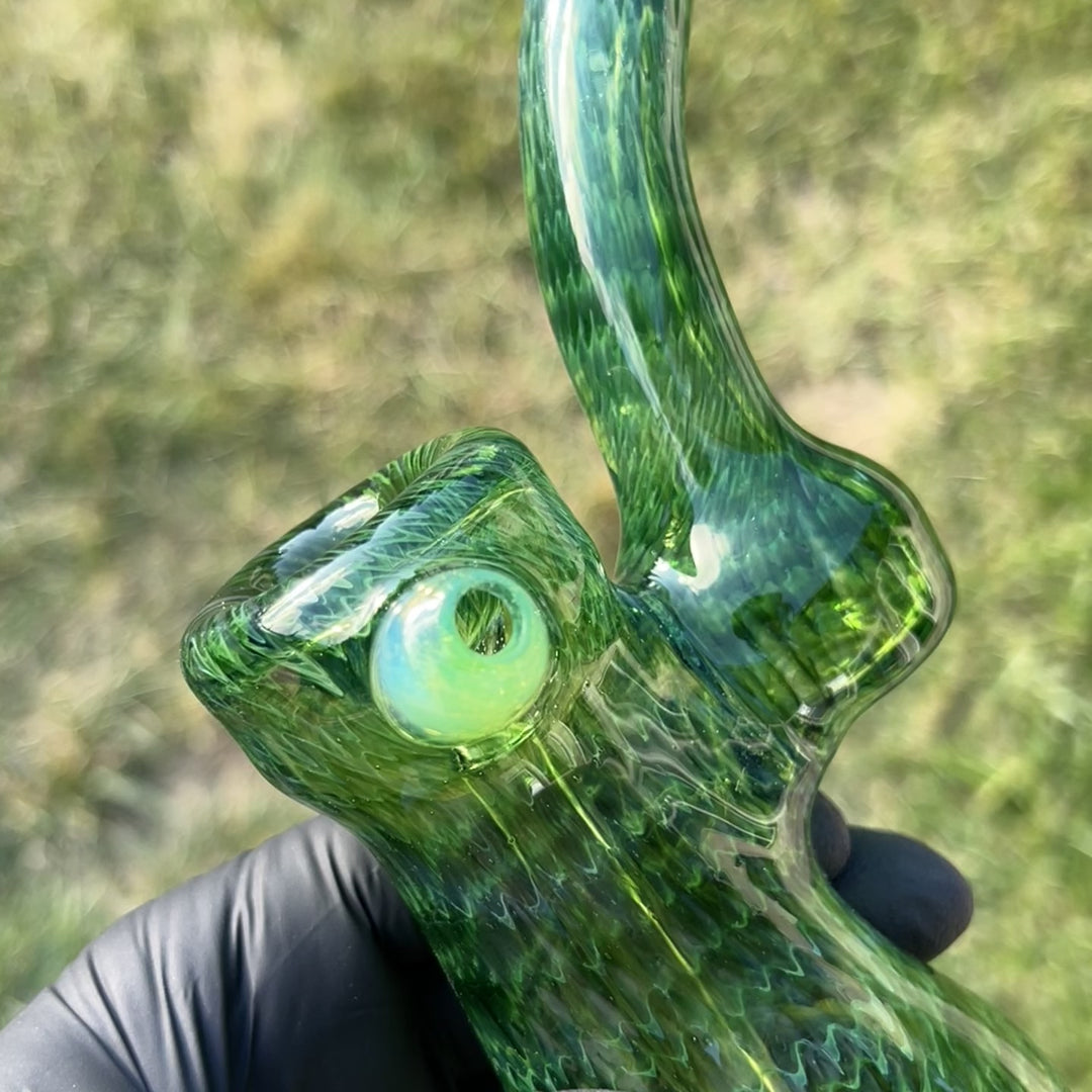 Forest Bubbler with Green Carb Glass Pipe Cose Glass