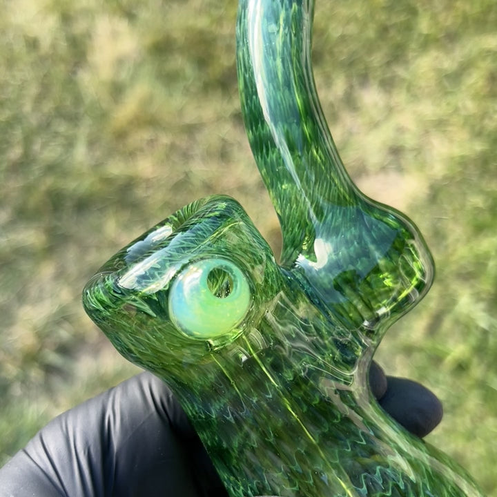 Forest Bubbler with Green Carb Glass Pipe Cose Glass