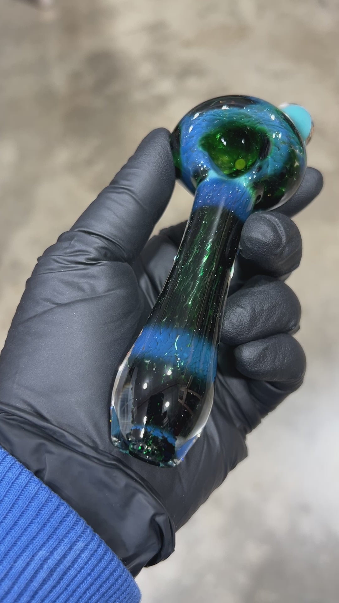 Blue Mushie Marble Pipe