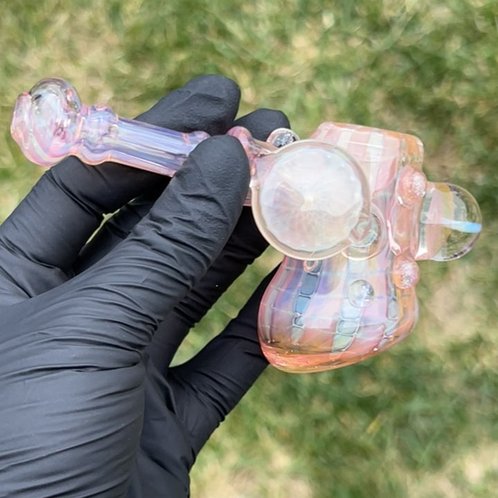 Gold Fumed Standing Hammer Glass Pipe Sugar Shack