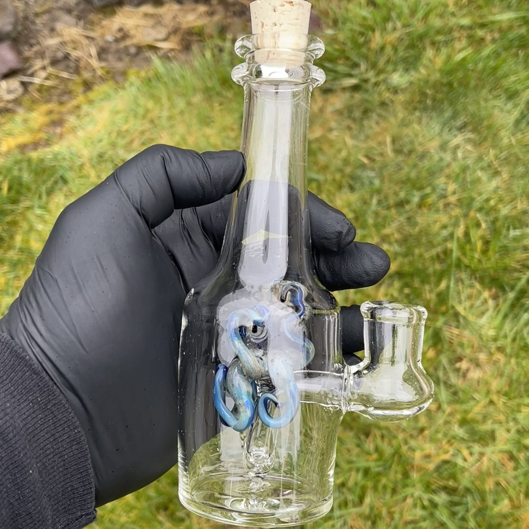 Octopus in a Bottle Combo Glass Pipe Berning Glass