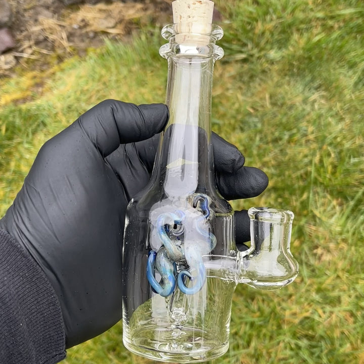 Octopus in a Bottle Combo Glass Pipe Berning Glass