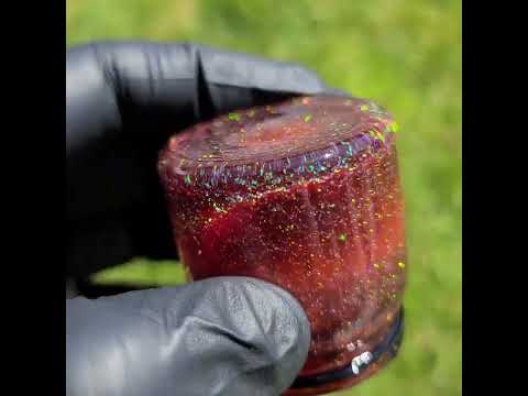 Red Crushed Opal Jar - Large