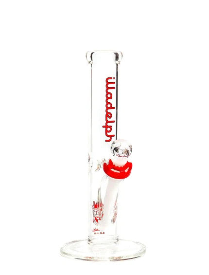 Illadelph Red Mini Straight Bong Glass Pipe Illadelph Glass   