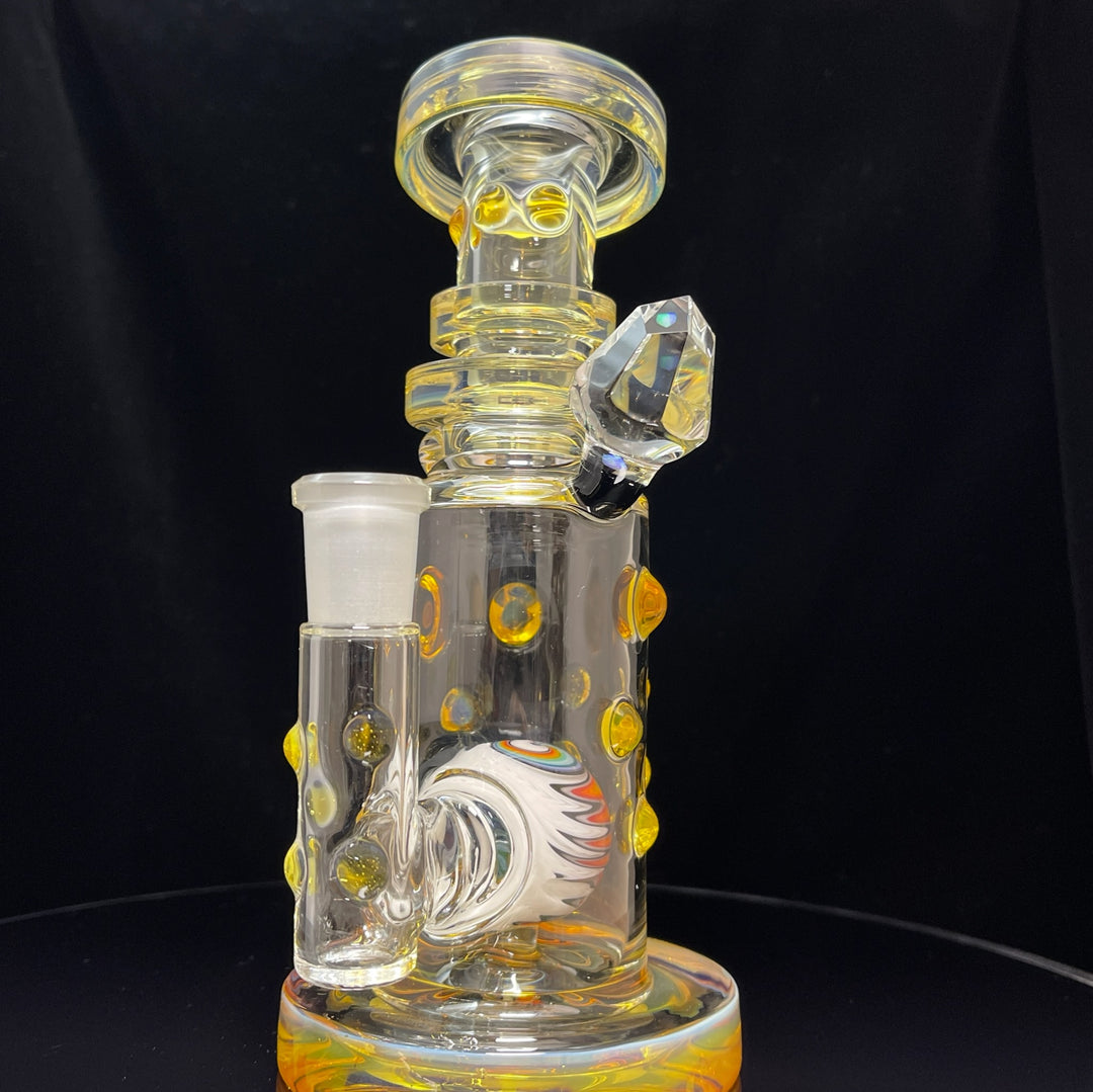 Crystal Golden Worked Rig Glass Pipe Hubbard Glass   