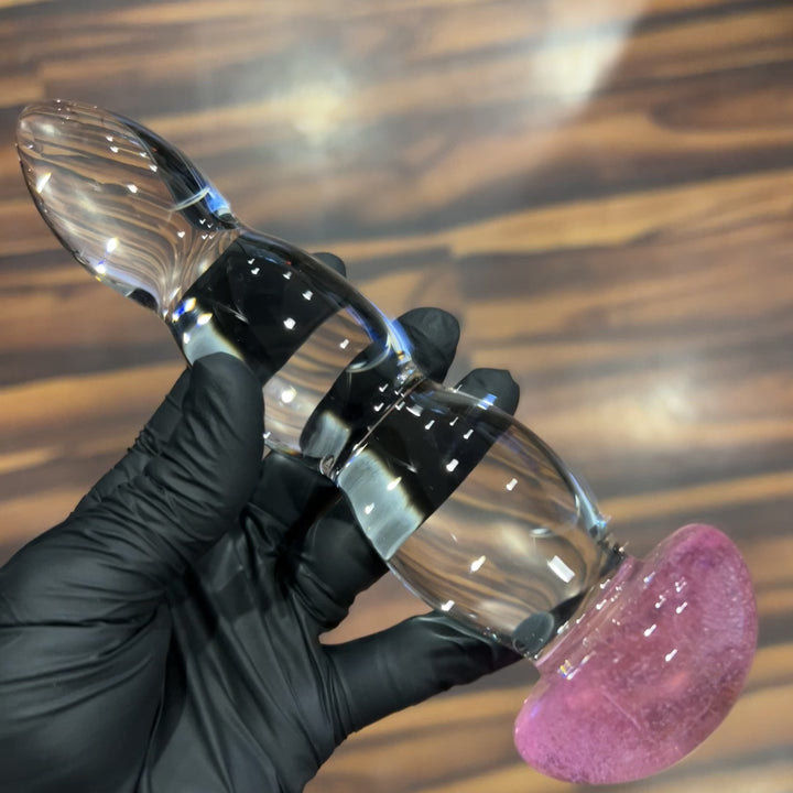 Clear Dildo with Graduating Bulbs (Color in Base)