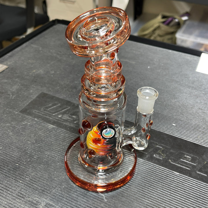 Crystal Red Elvis Worked Rig Glass Pipe Hubbard Glass   