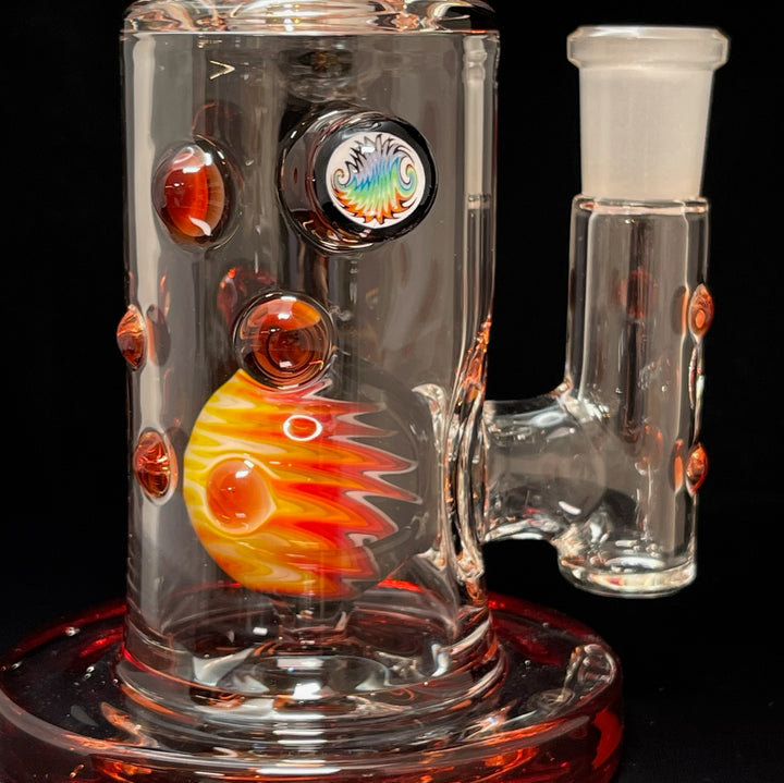 Crystal Red Elvis Worked Rig Glass Pipe Hubbard Glass   