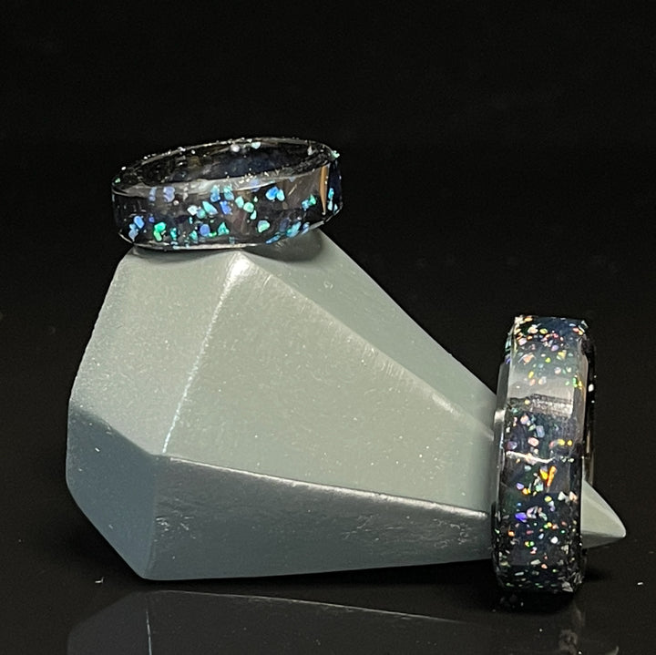 Crushed Opal Band Glass Ring Jewelry Marni420   