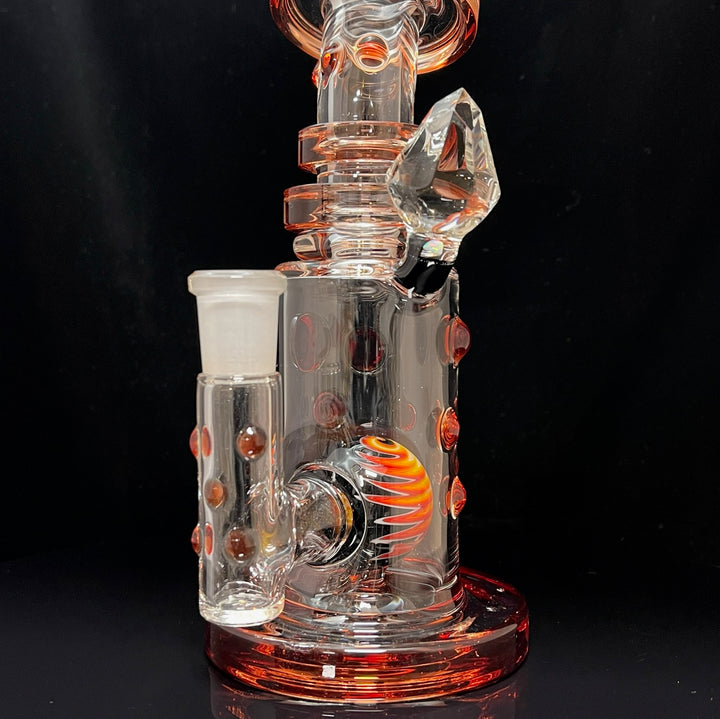 Crystal Red Elvis Worked Rig Glass Pipe Hubbard Glass   