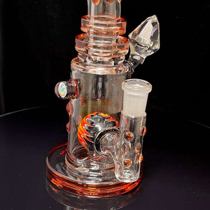 Crystal Red Elvis Worked Rig Glass Pipe Hubbard Glass   