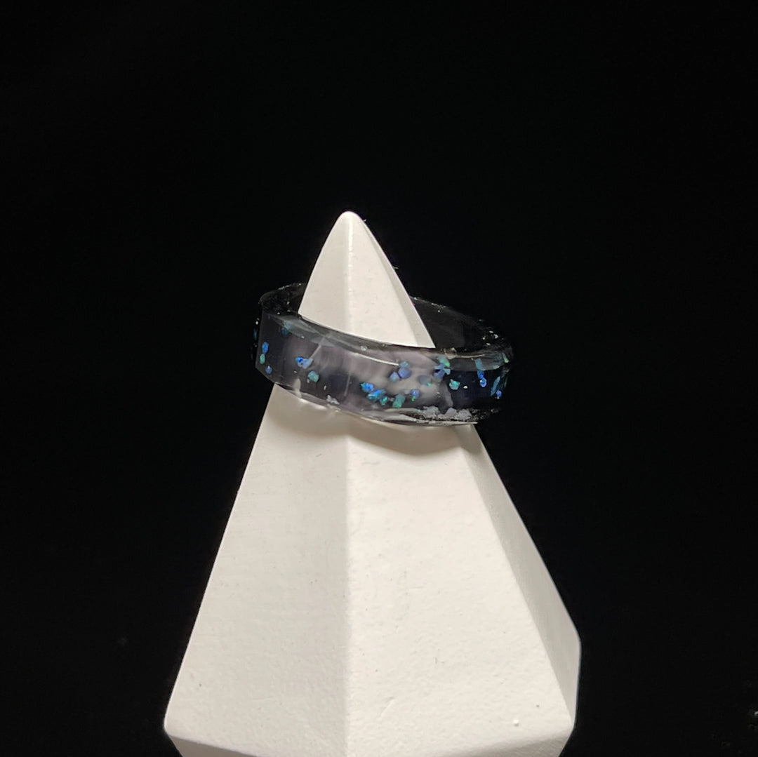 Crushed Opal Band Glass Ring Jewelry Marni420   