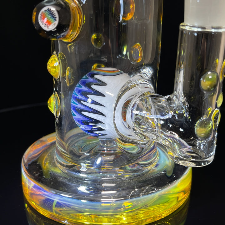 Crystal Golden Worked Rig Glass Pipe Hubbard Glass   
