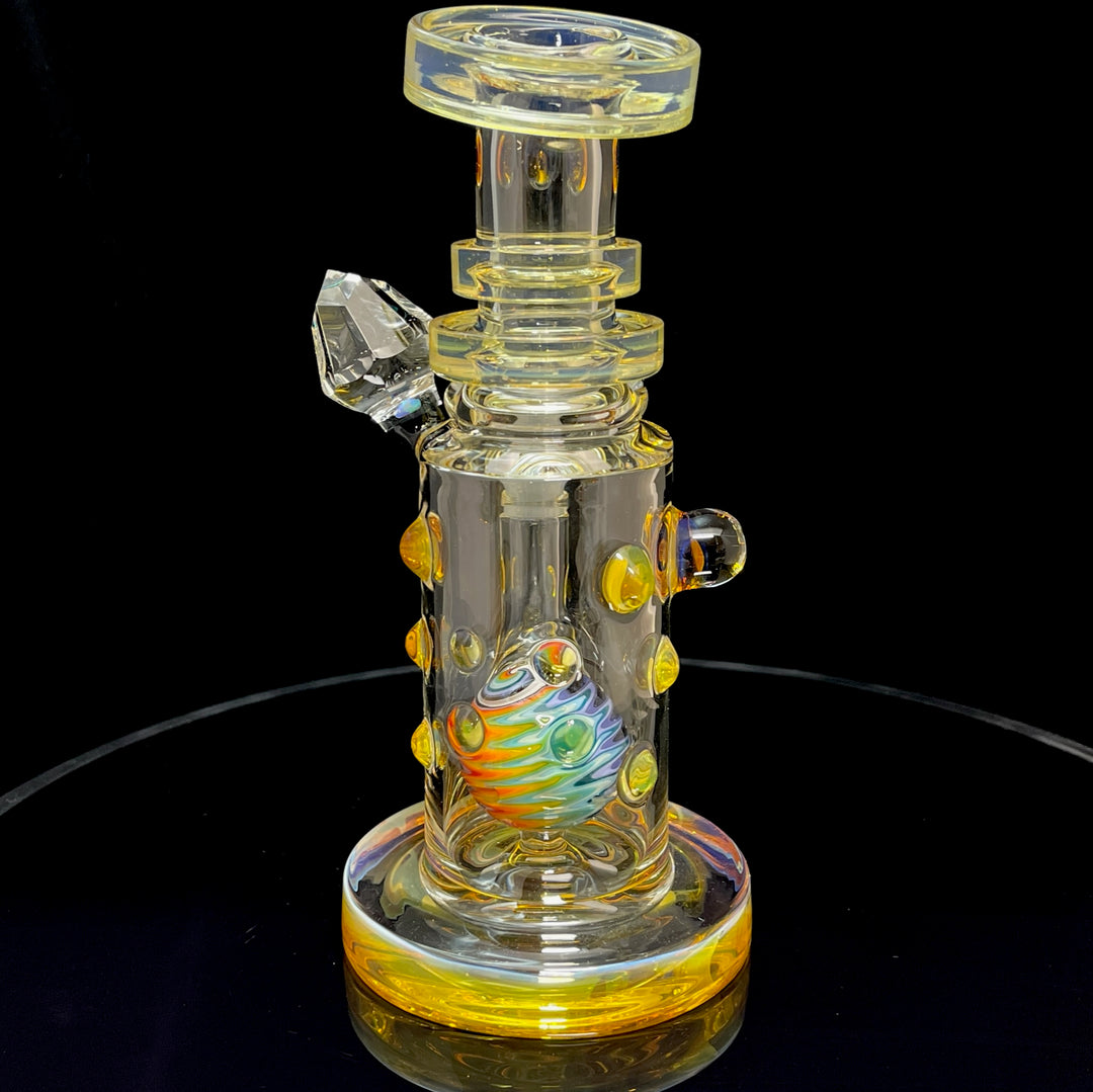 Crystal Golden Worked Rig Glass Pipe Hubbard Glass   