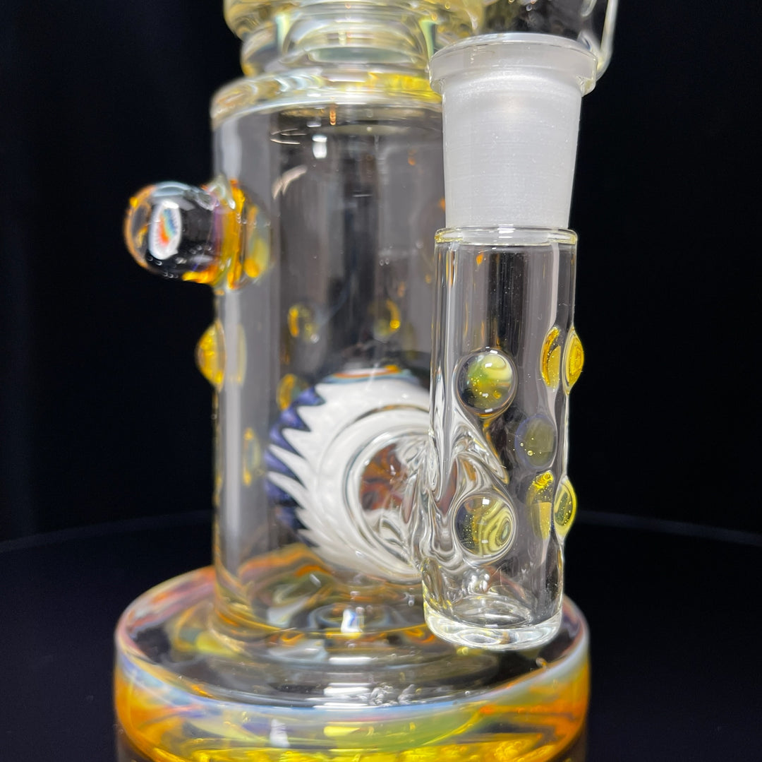 Crystal Golden Worked Rig Glass Pipe Hubbard Glass   