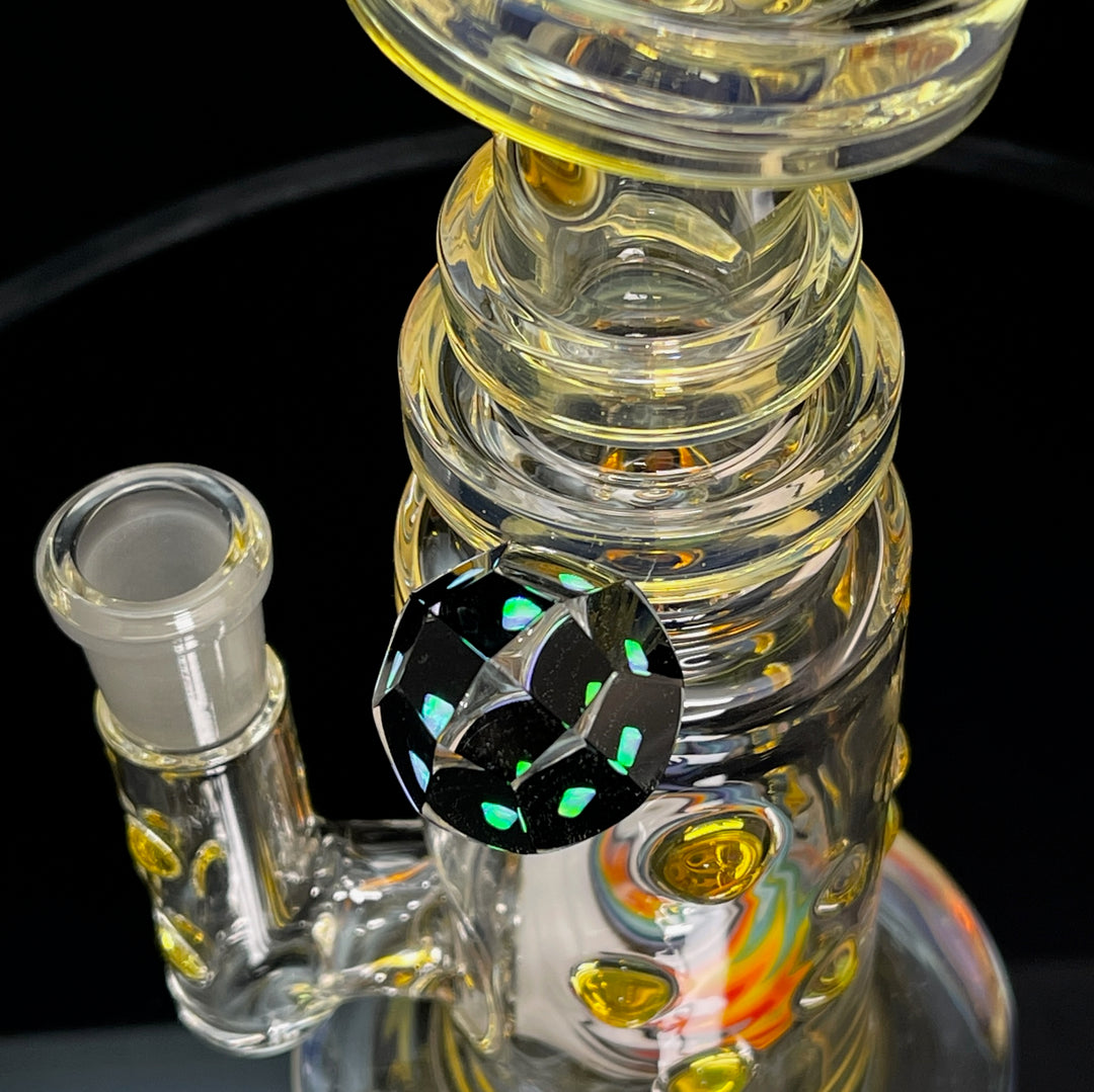 Crystal Golden Worked Rig Glass Pipe Hubbard Glass   