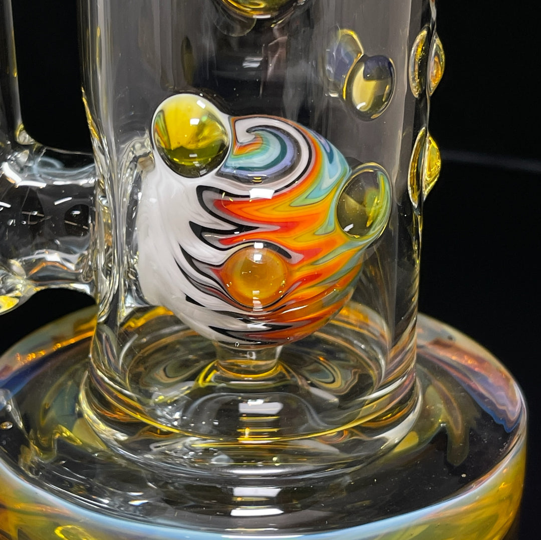 Crystal Golden Worked Rig Glass Pipe Hubbard Glass   