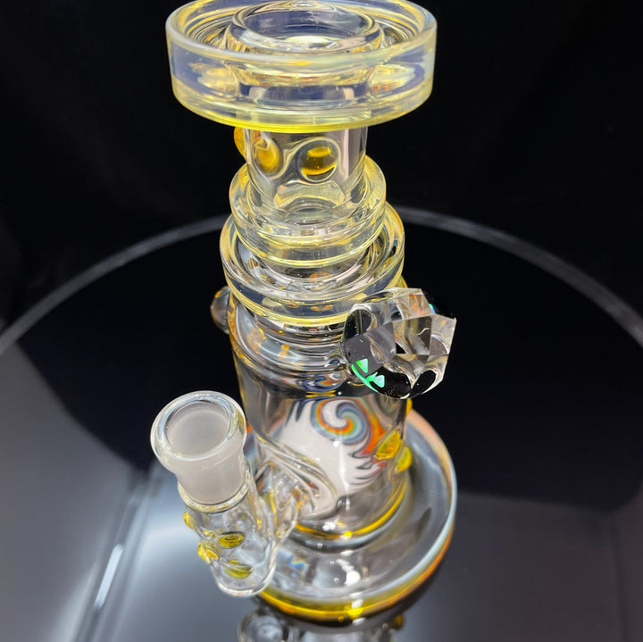 Crystal Golden Worked Rig Glass Pipe Hubbard Glass   