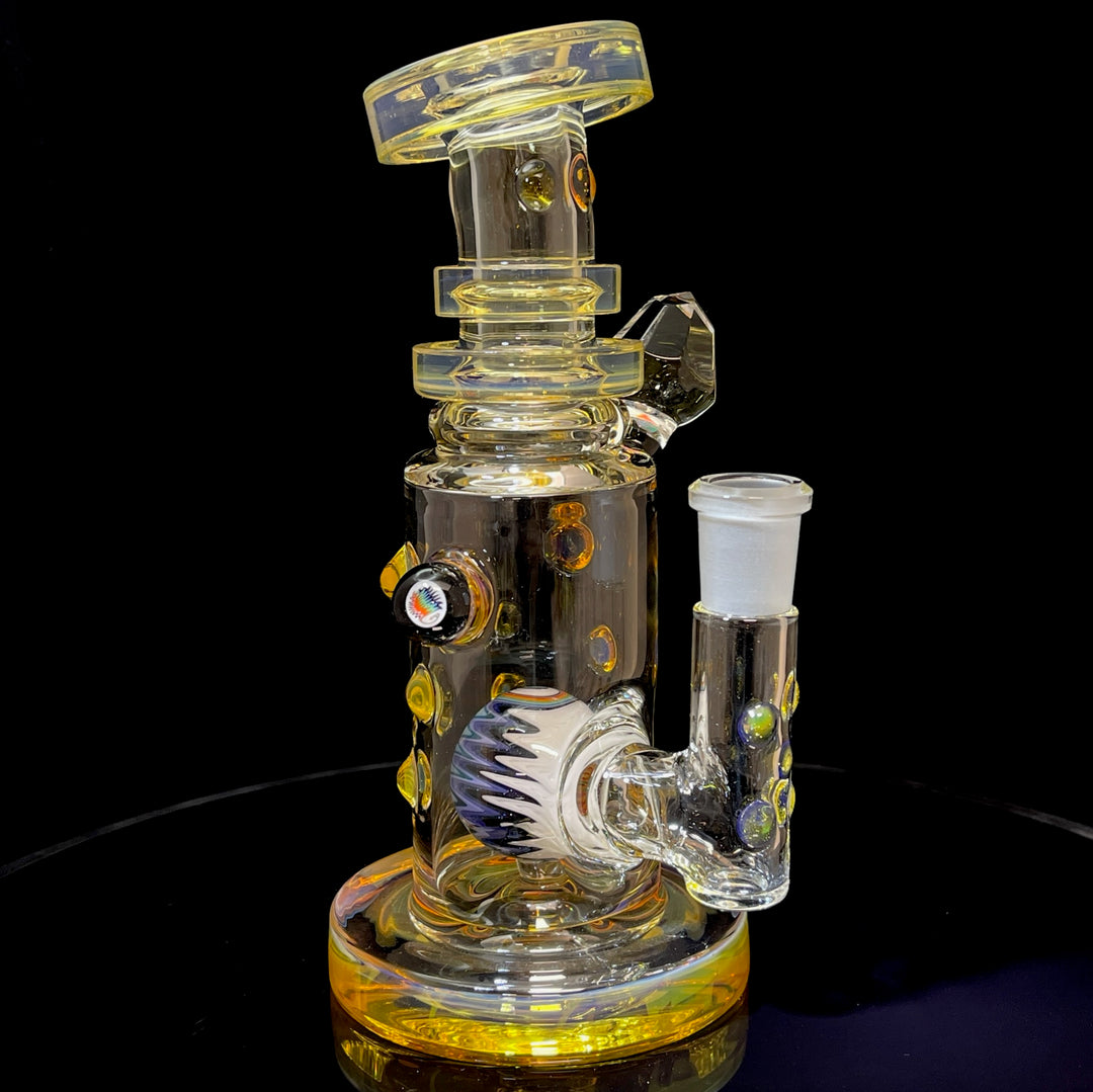 Crystal Golden Worked Rig Glass Pipe Hubbard Glass   