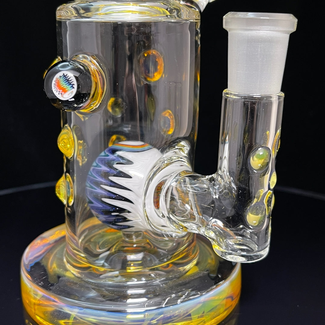 Crystal Golden Worked Rig Glass Pipe Hubbard Glass   