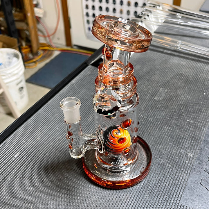 Crystal Red Elvis Worked Rig Glass Pipe Hubbard Glass   