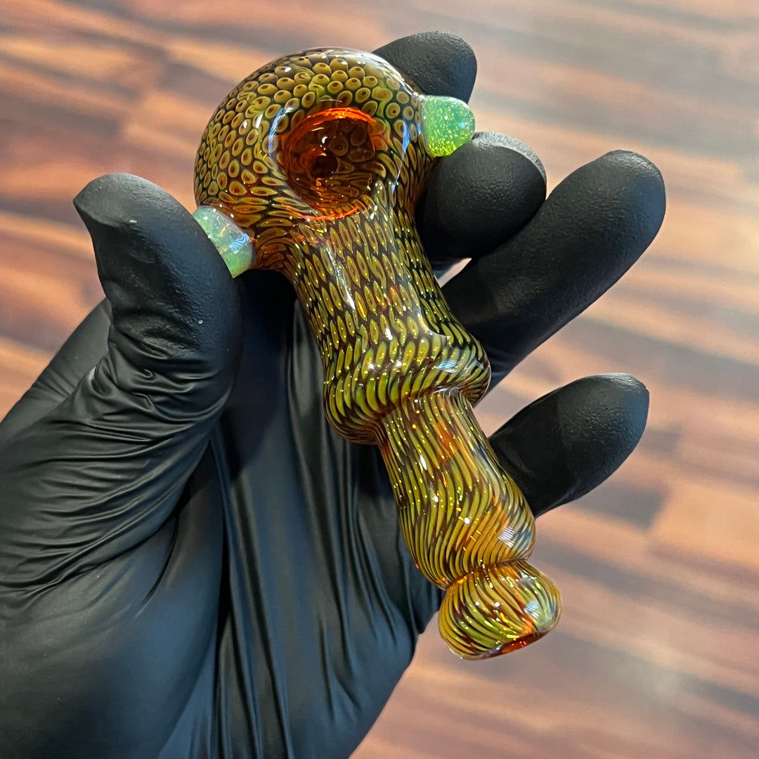 Snakeskin Spoon Medium Glass Pipe Firekist Glass   