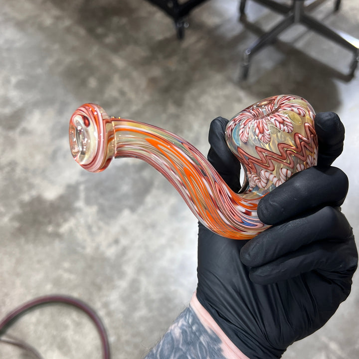 Half Pounder Inside Out Sherlock 1 Glass Pipe Firekist Glass   