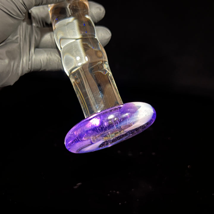 Clear Dildo with Ribs and Gentle Curve (Color in Base) Accessory Port Townsend Glassworks   