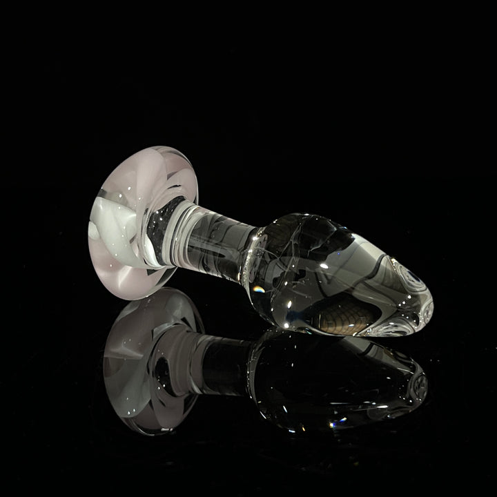 Pink and White Candy Swirl Plug Accessory Port Townsend Glassworks   