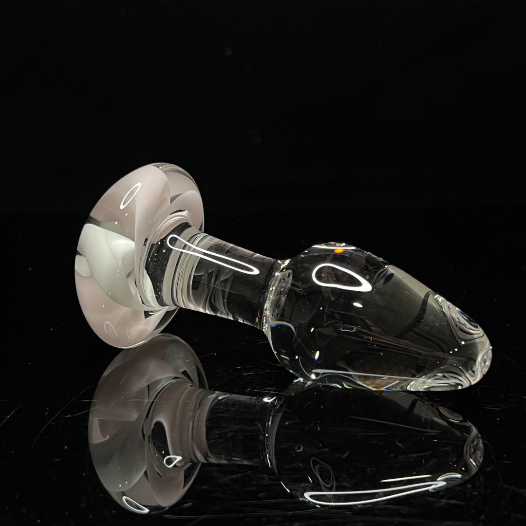 Pink and White Candy Swirl Plug Accessory Port Townsend Glassworks   