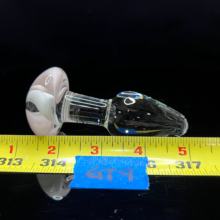 Pink and White Candy Swirl Plug Accessory Port Townsend Glassworks   