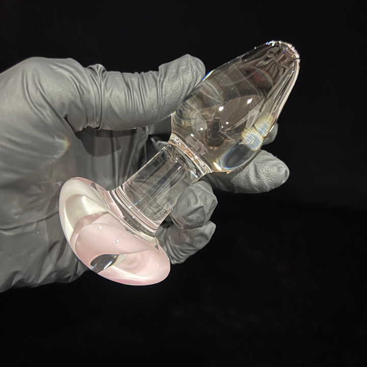 Pink and White Candy Swirl Plug Accessory Port Townsend Glassworks   