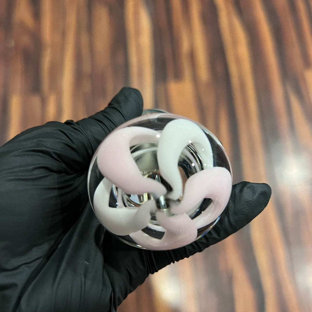 Pink and White Candy Swirl Plug Accessory Port Townsend Glassworks   