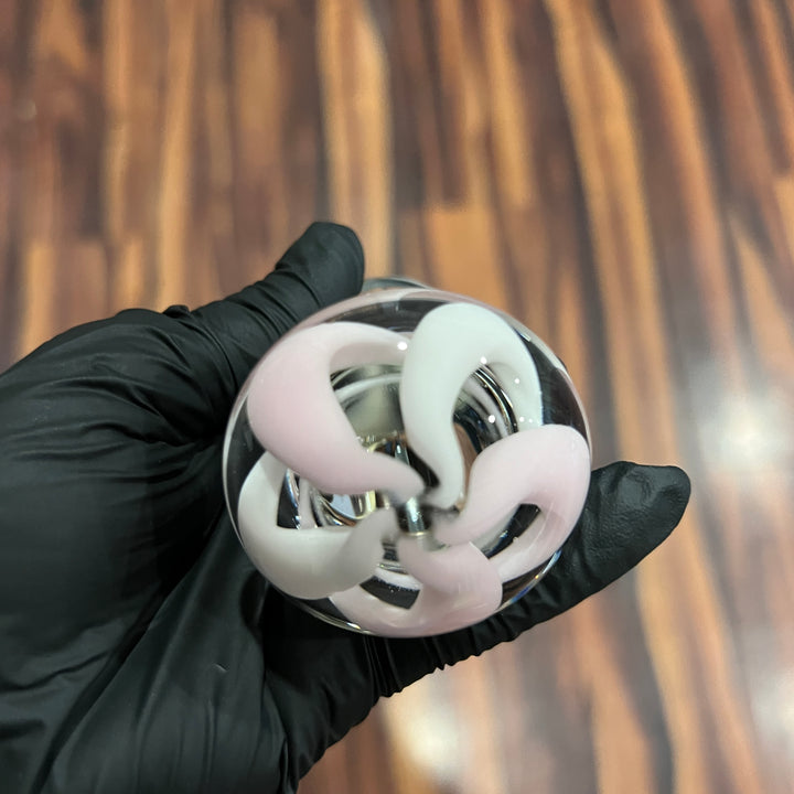 Pink and White Candy Swirl Plug Accessory Port Townsend Glassworks   