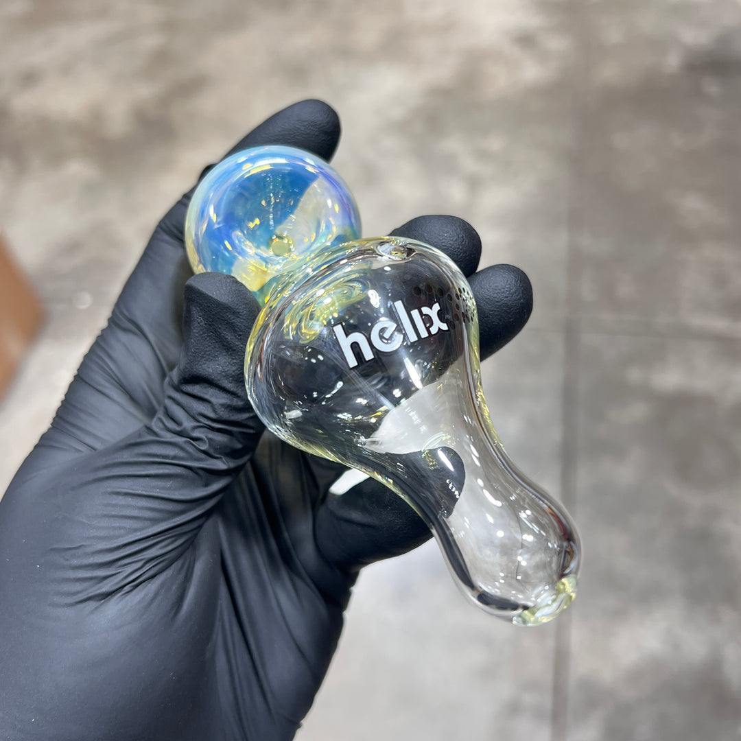 Micro Classic Helix Fume Glass Pipe American Helix White  