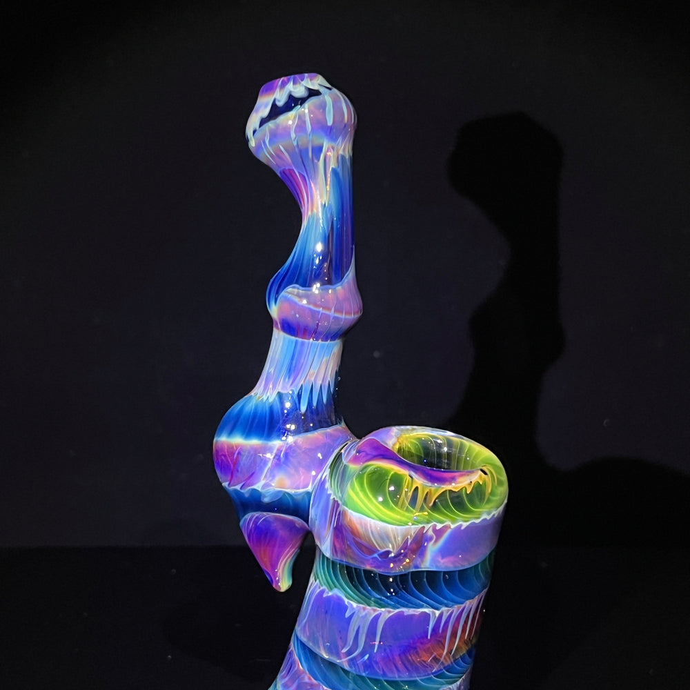 Purple Tie Dye Sherlock Bubbler 4 Glass Pipe Jedi Glassworks   