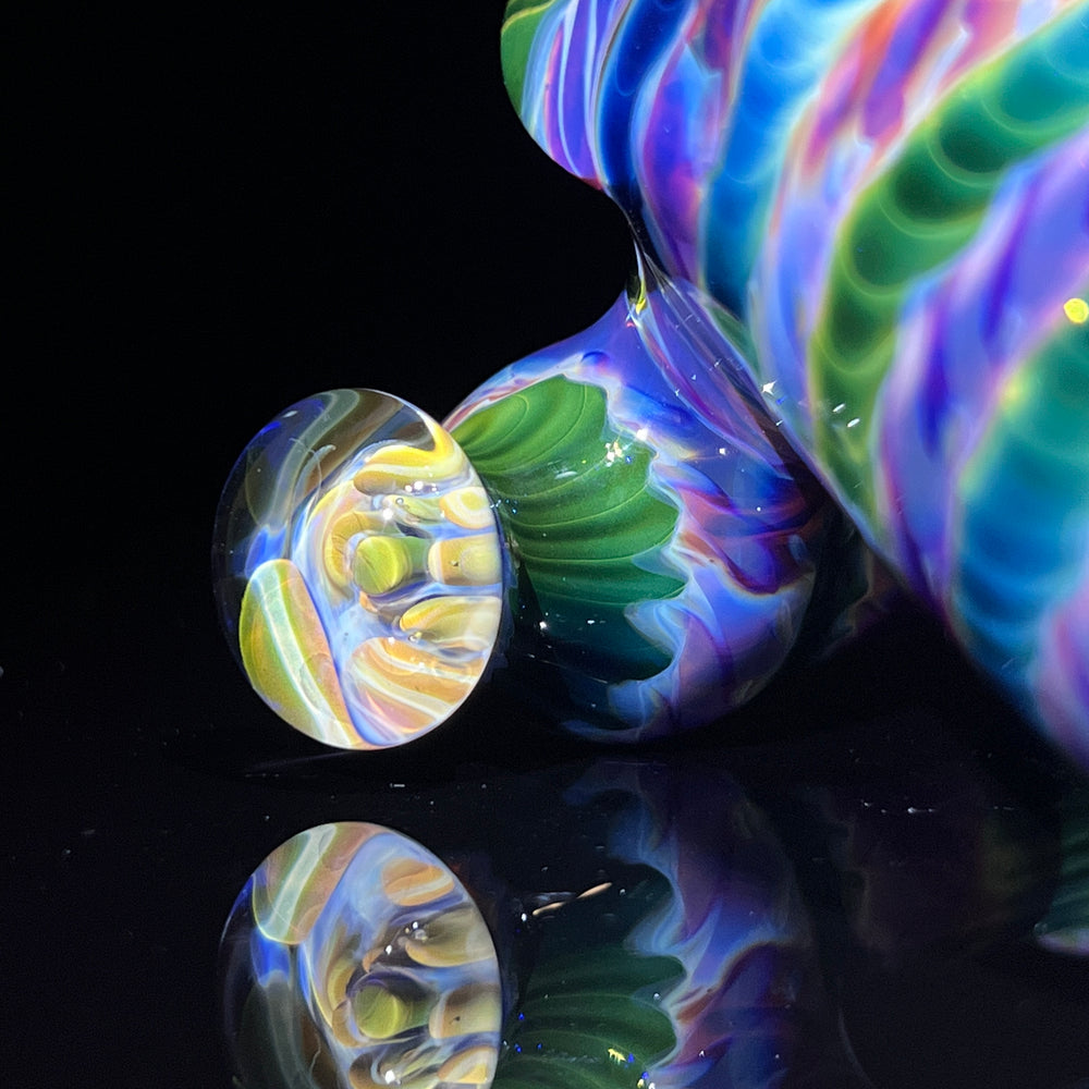 Purple Tie Dye Sidecar Bubbler 3 Glass Pipe Jedi Glassworks   