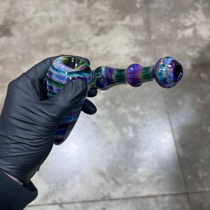 Purple Tie Dye Sidecar Bubbler 3 Glass Pipe Jedi Glassworks   