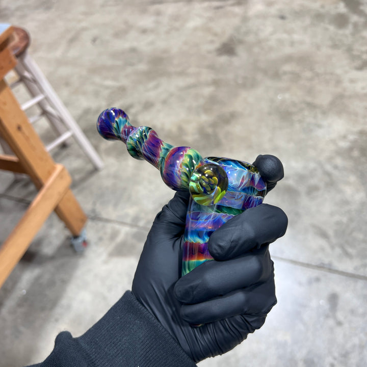 Purple Tie Dye Sidecar Bubbler 4 Glass Pipe Jedi Glassworks   