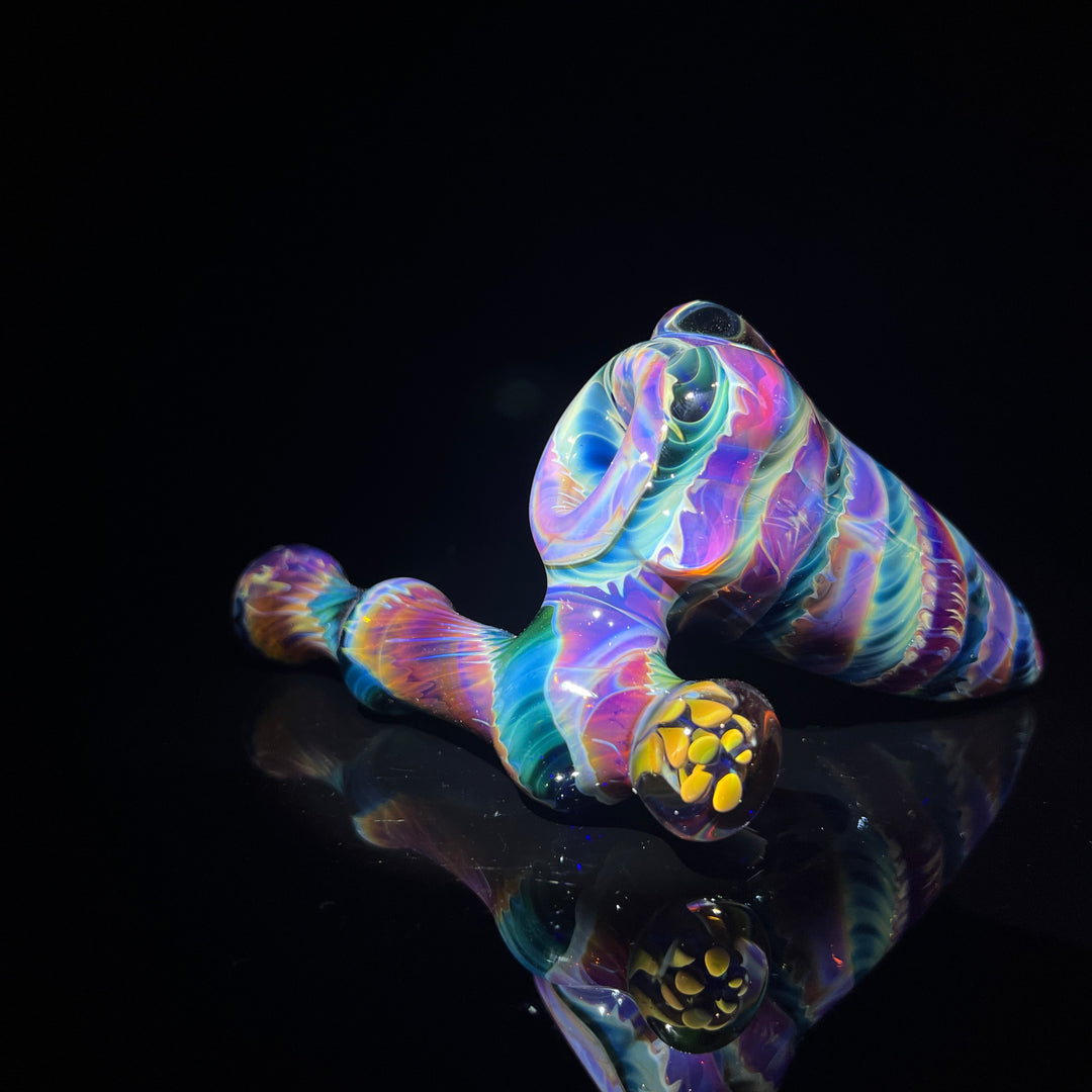 Purple Tie Dye Sidecar Bubbler 5 Glass Pipe Jedi Glassworks   