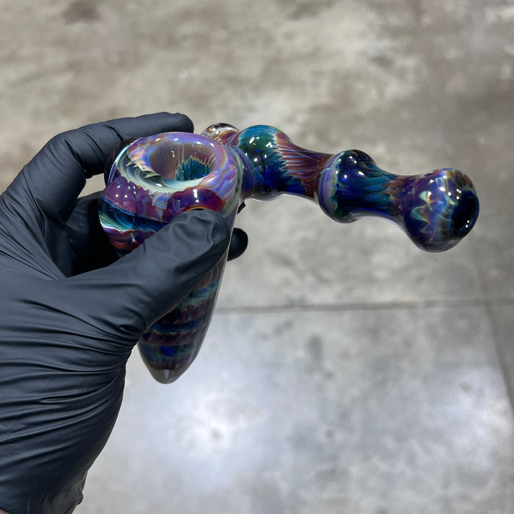 Purple Tie Dye Sidecar Bubbler 5 Glass Pipe Jedi Glassworks   