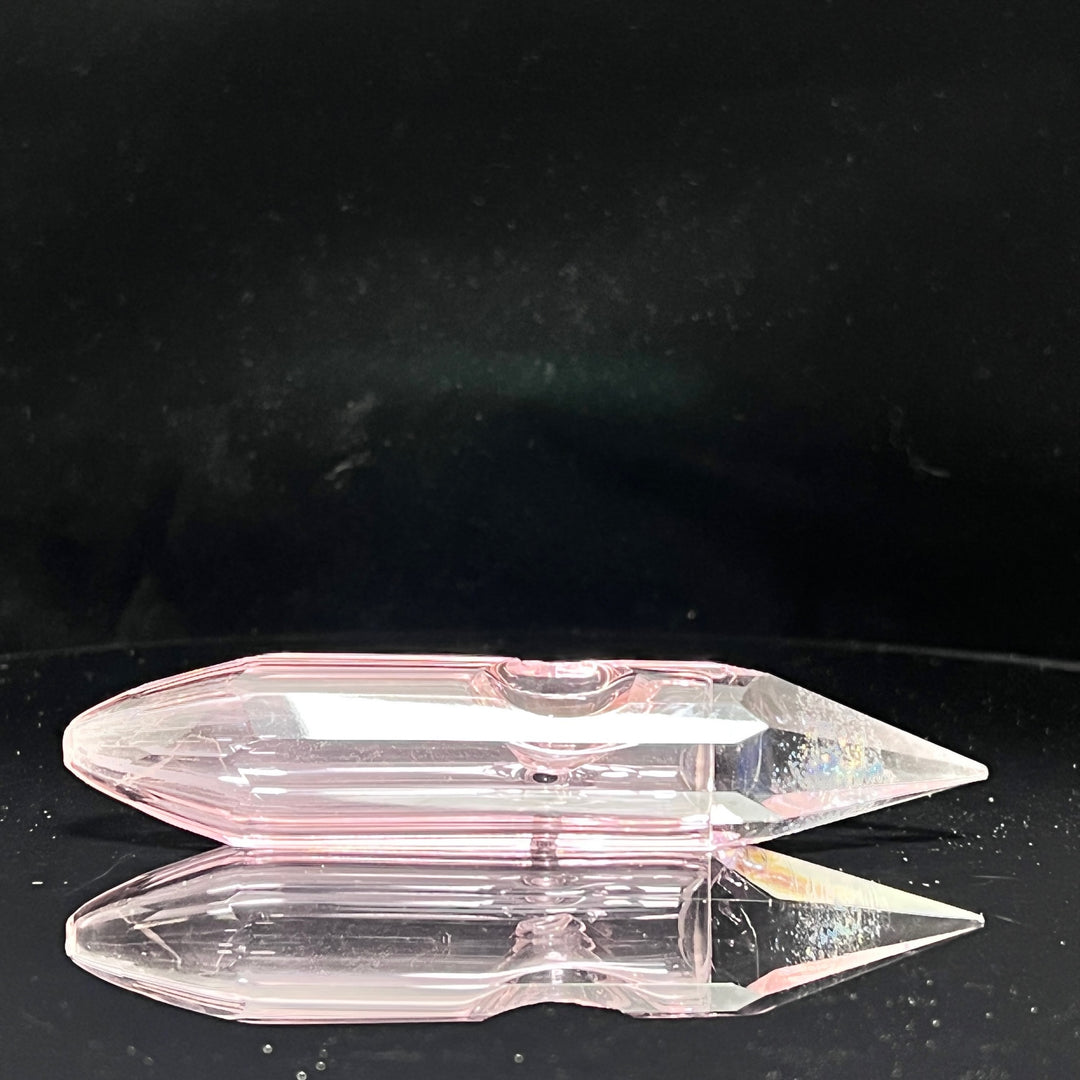 Rose Quartz Crystal Glass Pipe Glass Pipe TG   