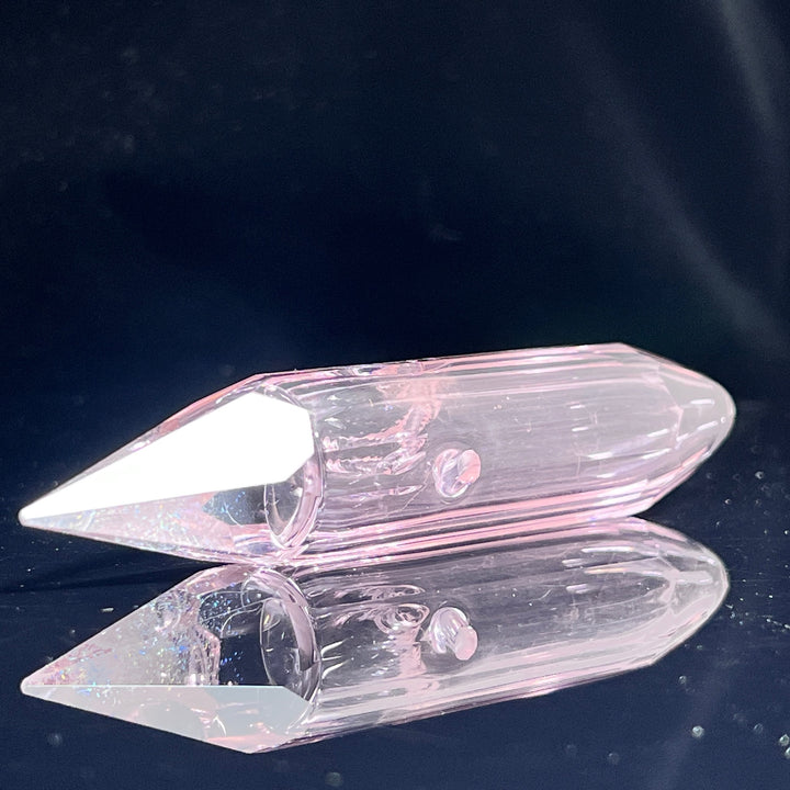 Rose Quartz Crystal Glass Pipe Glass Pipe TG   
