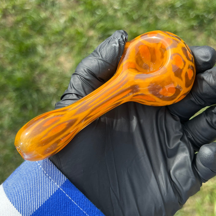 Leopard Print Pipe Glass Pipe Hoffman Glass   