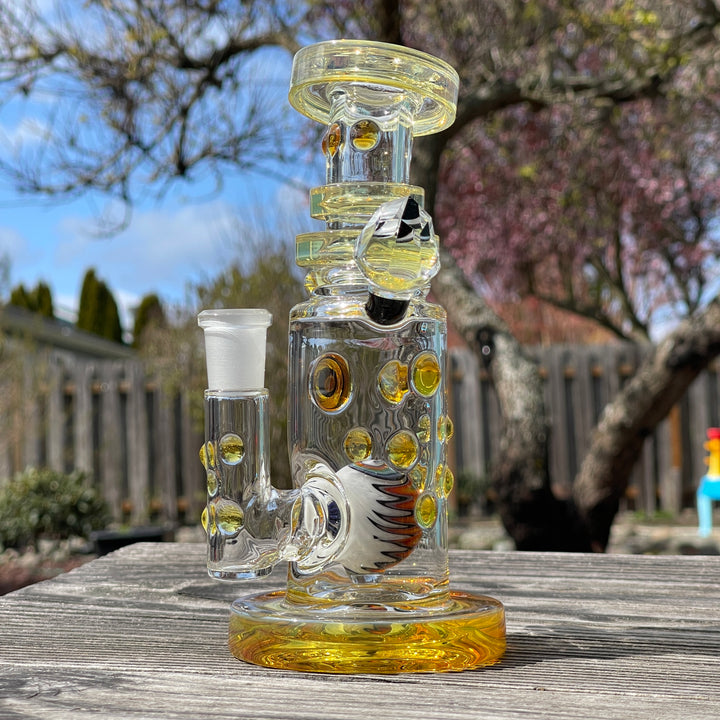 Crystal Golden Worked Rig Glass Pipe Hubbard Glass   