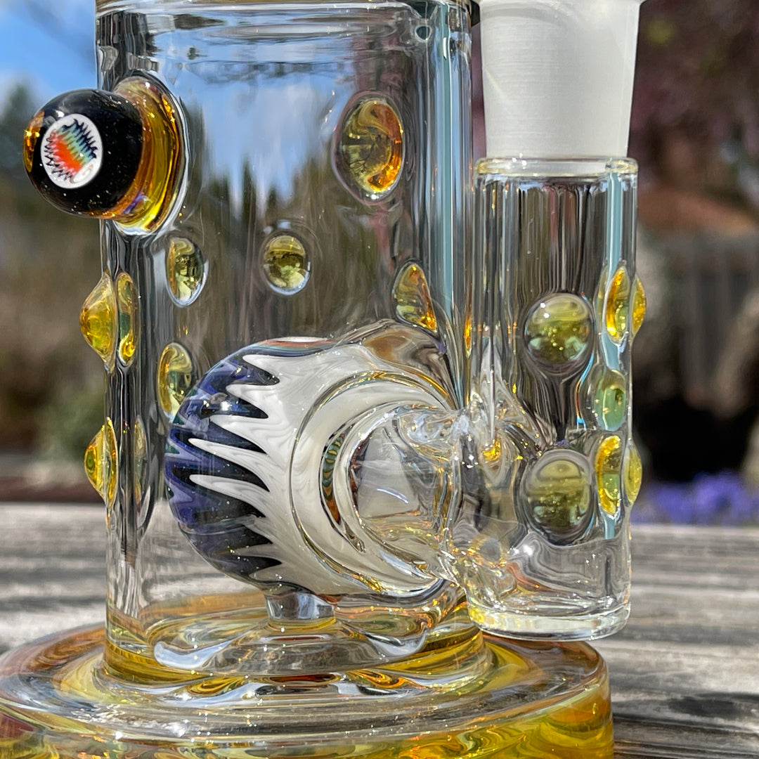 Crystal Golden Worked Rig Glass Pipe Hubbard Glass   