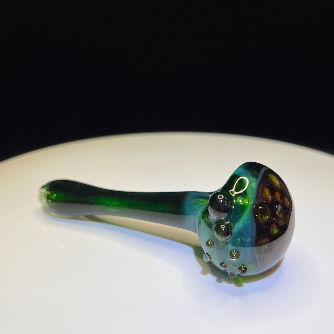 Narbles Green Golden Honeycomb Pipe 5 Glass Pipe Narbles Glass   