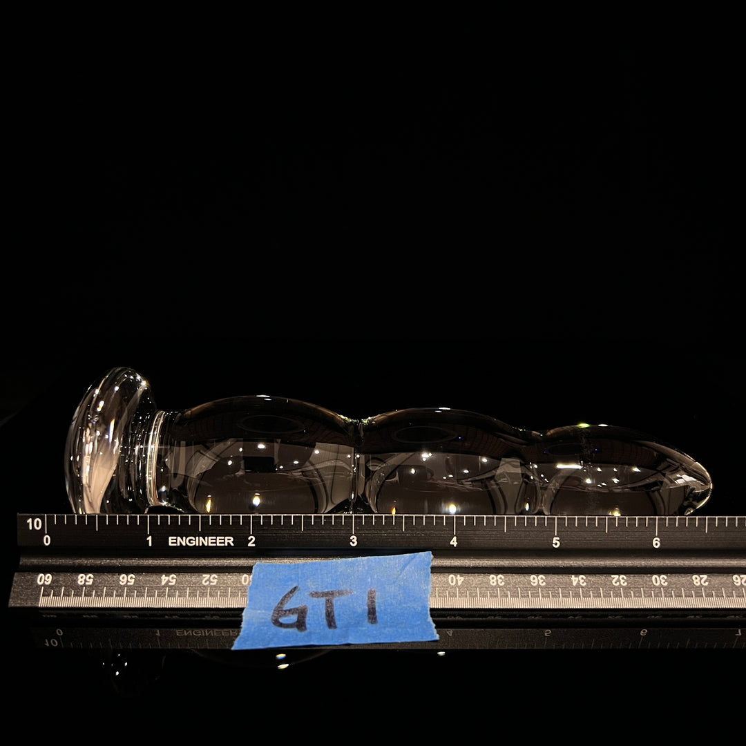 Clear Dildo with Graduating Bulbs Accessory Port Townsend Glassworks   
